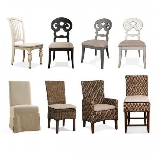 Mix-N-Match Chairs Scroll Back Upholstered Side Chair