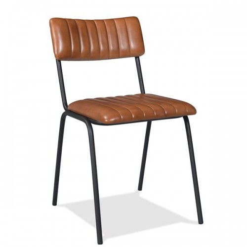Mix-N-Match Chairs Vertical Tufted Leather Side Chair