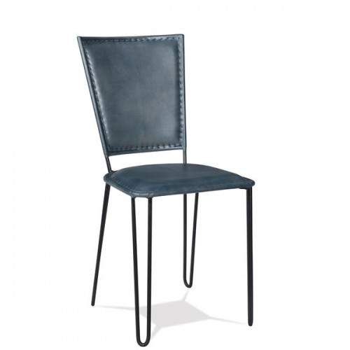 Mix-N-Match Chairs Blue Leather Side Chair